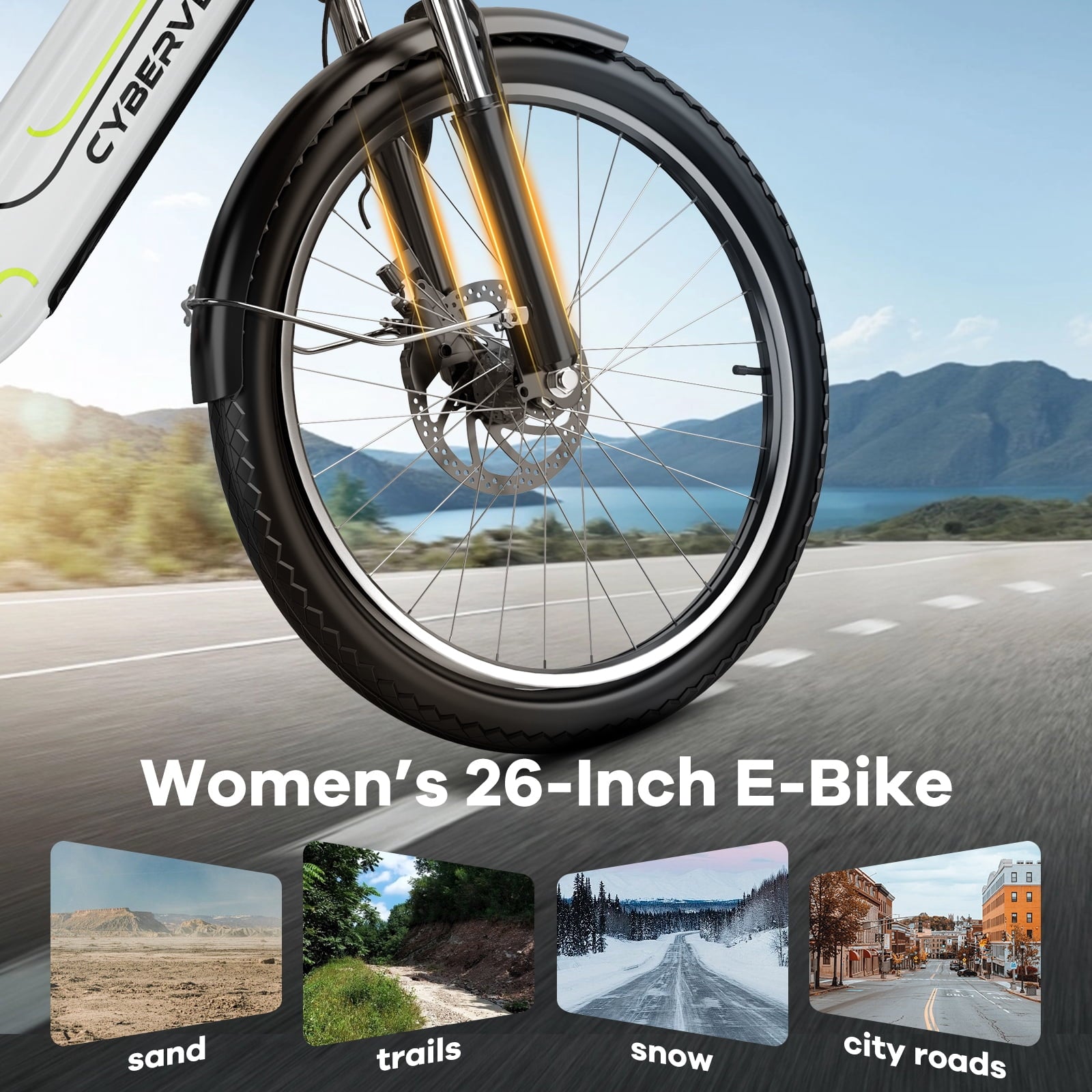 1000 Peak Electric Bike for Adults,up 80 Miles 25AH Removable Battery Ebike, 26 Electric E Bike with 7-Speed,Adult Electric Bicycles for Commute Beach Snow Man Womens All Terrain Electric Bikes