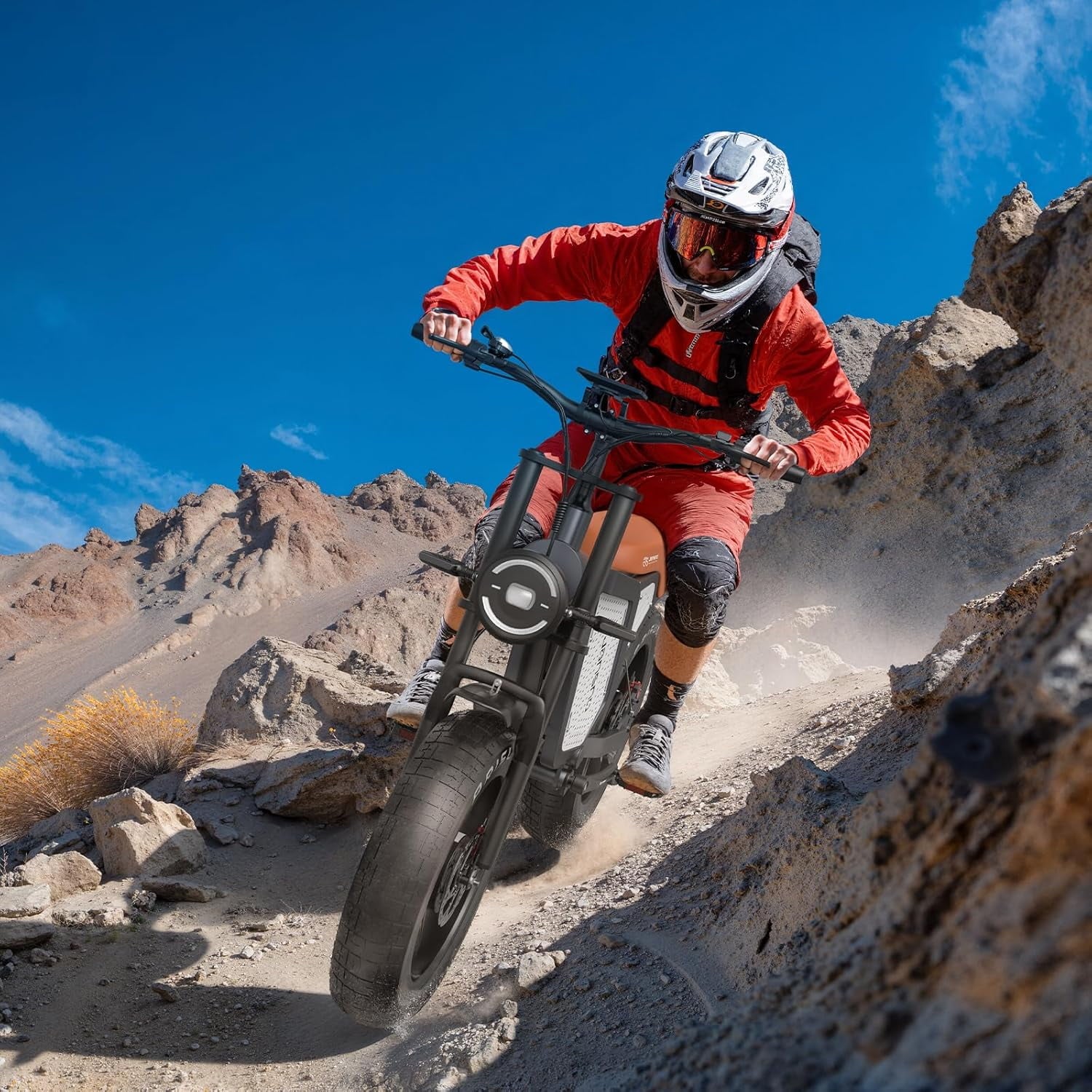 JANSNO Electric Bike,1500W Motor Electric Bike for Adults with 48V 23Ah Battery,31MPH 120 Miles,20 x 4.0 Electric Dirt Bike,7-Speed Off Road ebike UL Certified for Mountains, Snow, Sand Electric Bikes
