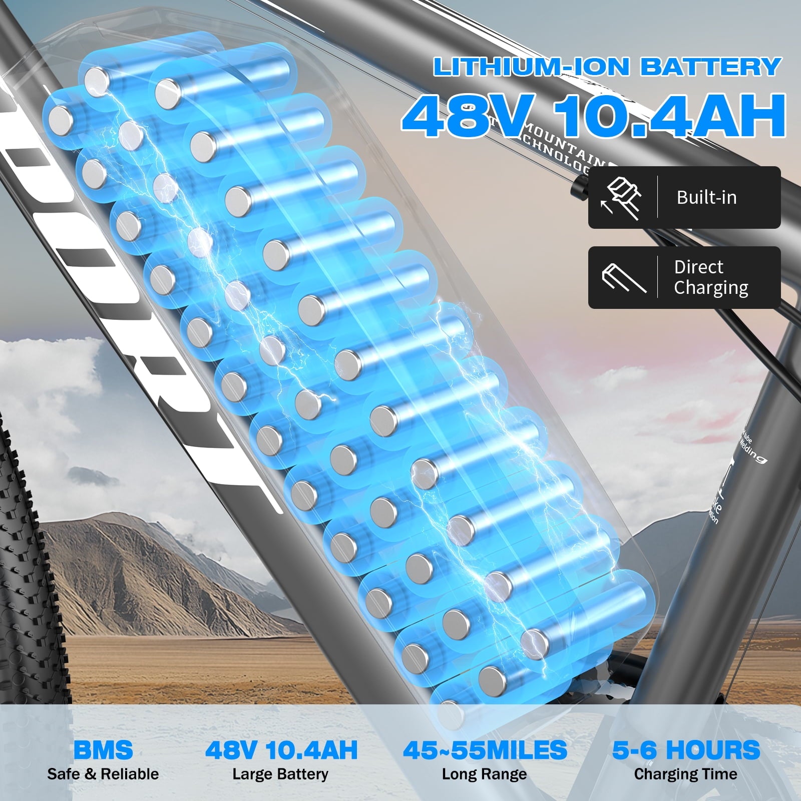 G26Electric Bike for Adults, 26 750W Peak Motor, 65 Miles 28MPH Ebike, 480Wh Battery Electric Bicycle for Adults 7 Speed Electric Bicycles Front Fork Suspension,UL2849 Electric Bikes