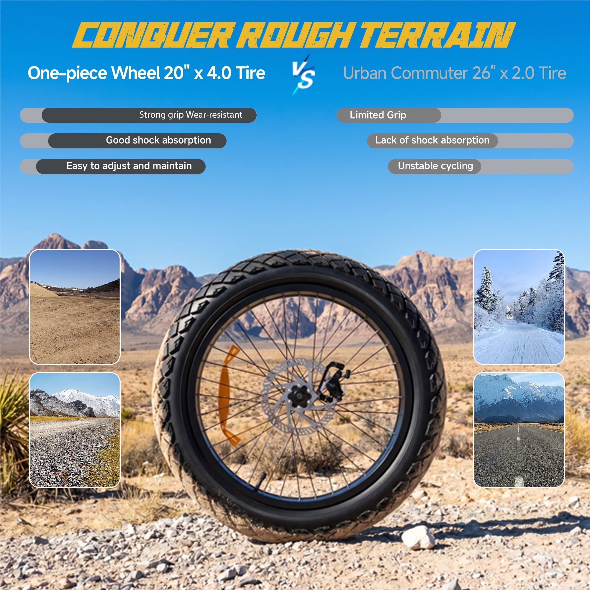20 Fat Tire Electric Bike for Adults, 750W 1500W Peak Motor Dirt Bike, 48V 17.5Ah E-Bike, Full Suspension, Max 32MPH, UL 2849 Electric Bikes