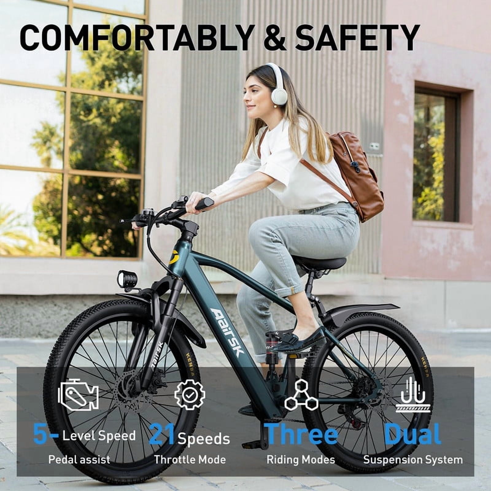 GT900 Electric Bike 748W Peak 36V 13Ah 24 Kenda Tires 21-Speed Shimano with NFC Electric Bikes