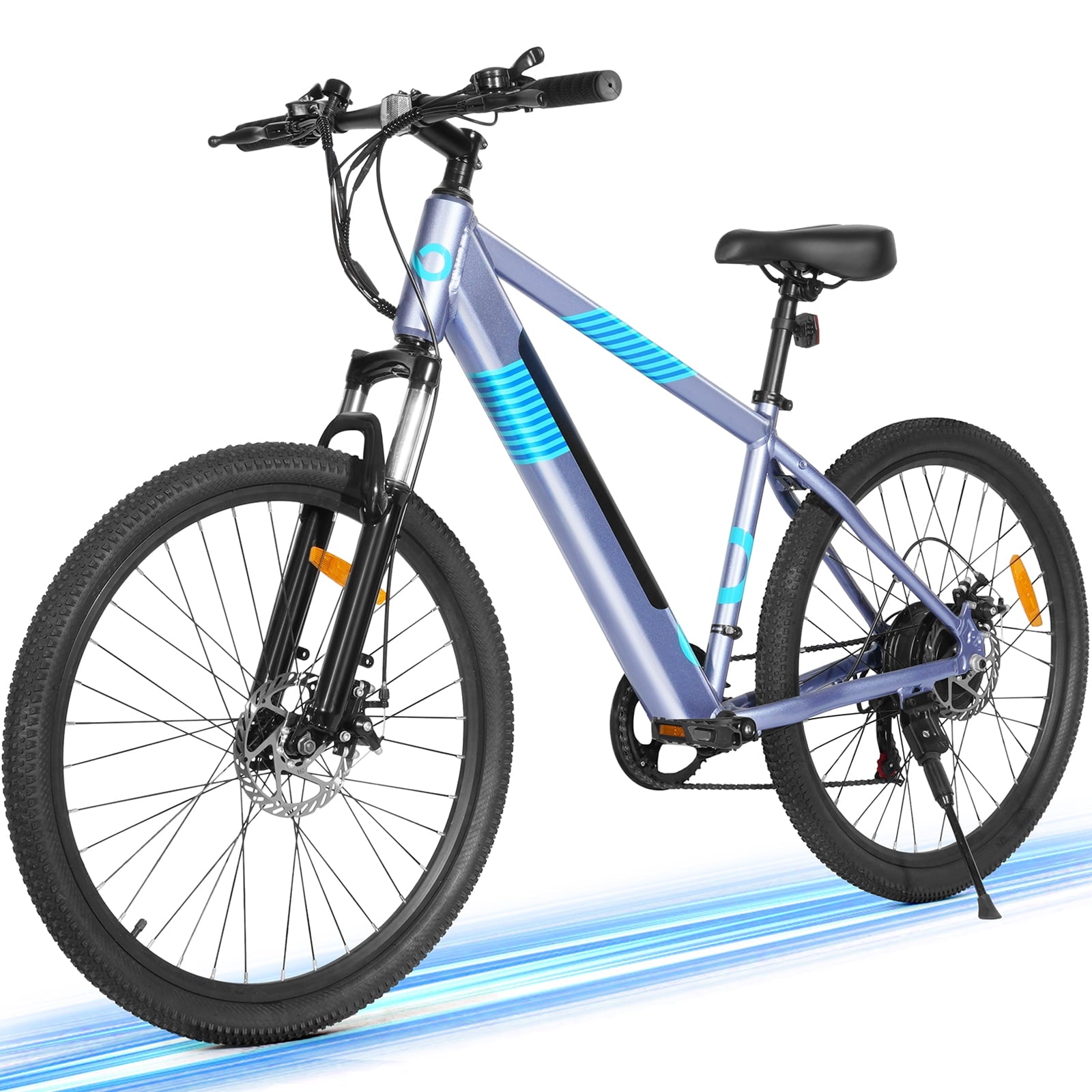 MIHOVER 26 Electric Bike for Adults 750W Peak 20MPH, 48V Removable Battery 40 Miles, Shimano 21-Speed Adjustable Fork，UL2849 City & Light Off-Road E-Bike with Lock-Blue Electric Bikes