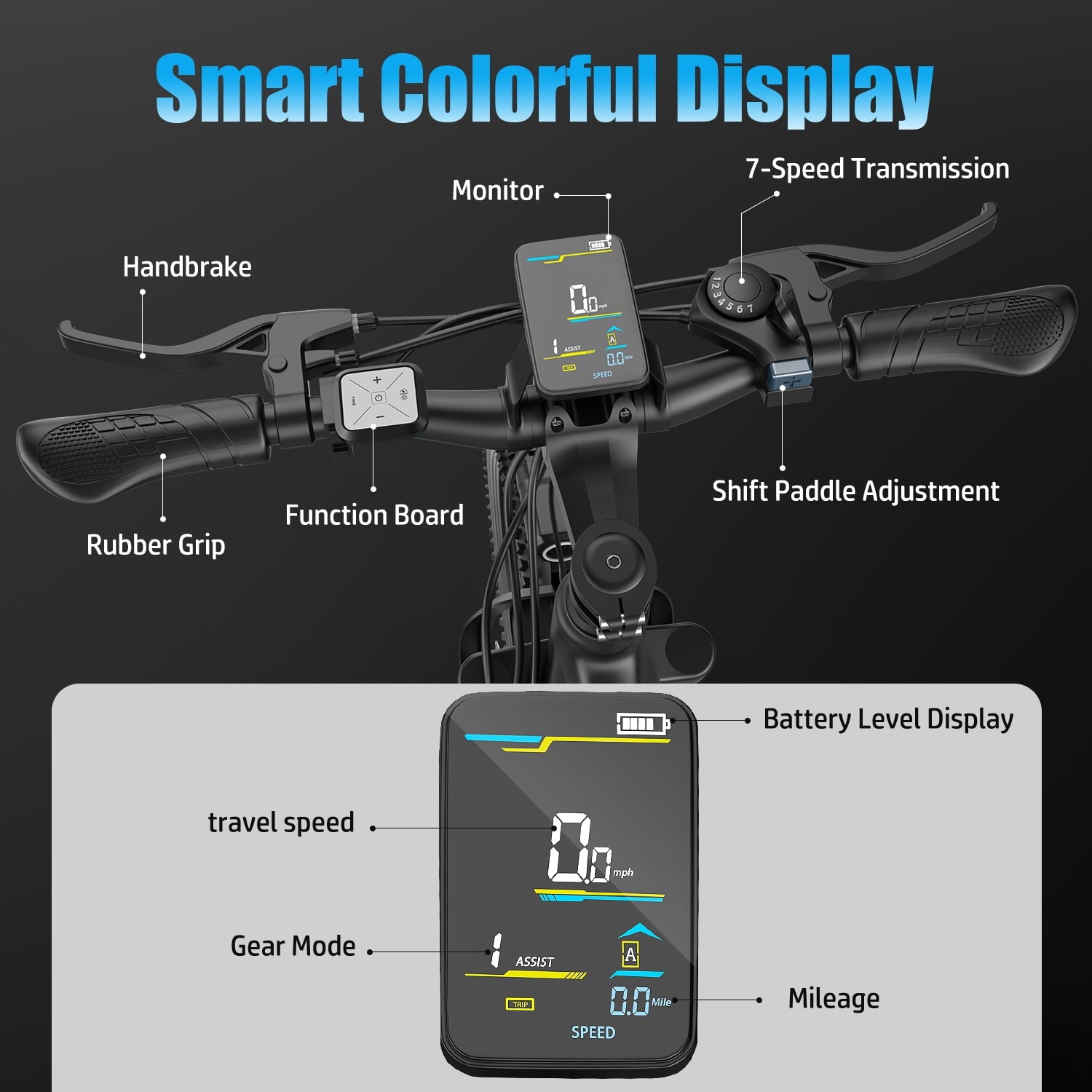 F28-1500W Peak 26 Electric Mountain Bike for Adults,48V 10.5A Off-Road E-Dirt Bike (Removable Battery）55 Mile Range,LCD Display,365 lbs Capacity,Pneumatic Tires-UL2849 Certified (Camp,Trail Rid) Electric Bikes