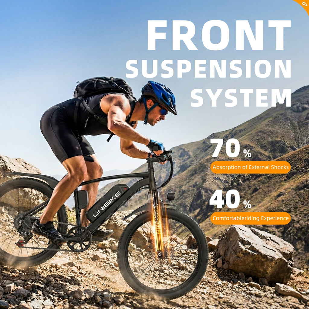 26 Adult Electric Bicycle E-Bike, 748W Motor up to 60 Mile Range, 22MPH Max Speed, 36V 10Ah Removable Battery, 7-Speed, Disc Brakes & NFC Unlock, Mountain E-Bike for Commuting Electric Bikes