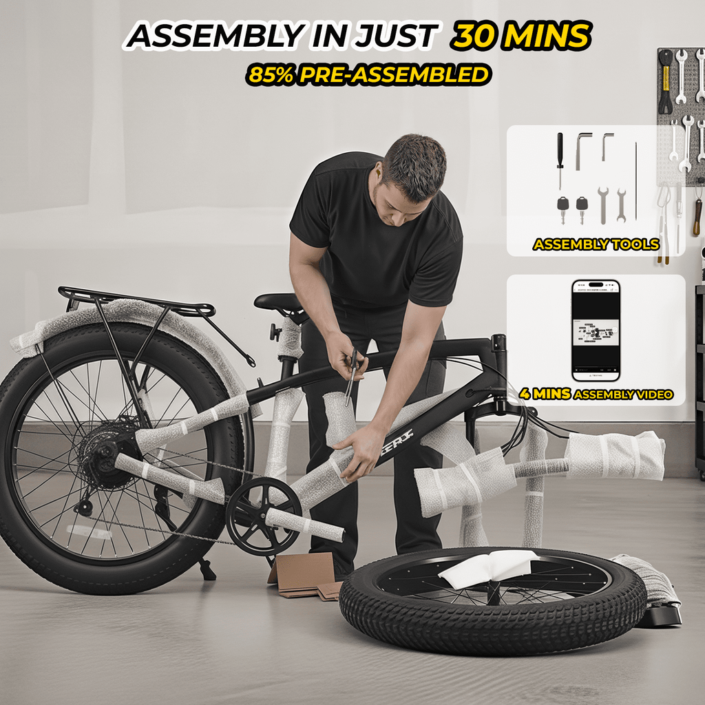 Skeri Electric Bike, 26x4.0 Fat Tire E Bike, 500W (Peak 1000) Motor, 48V 15.6Ah Removable Electric Bike for Adults, 60 Miles & 25 mph, Electric Bicycle with 7 Speed and Front Suspension Electric Bikes