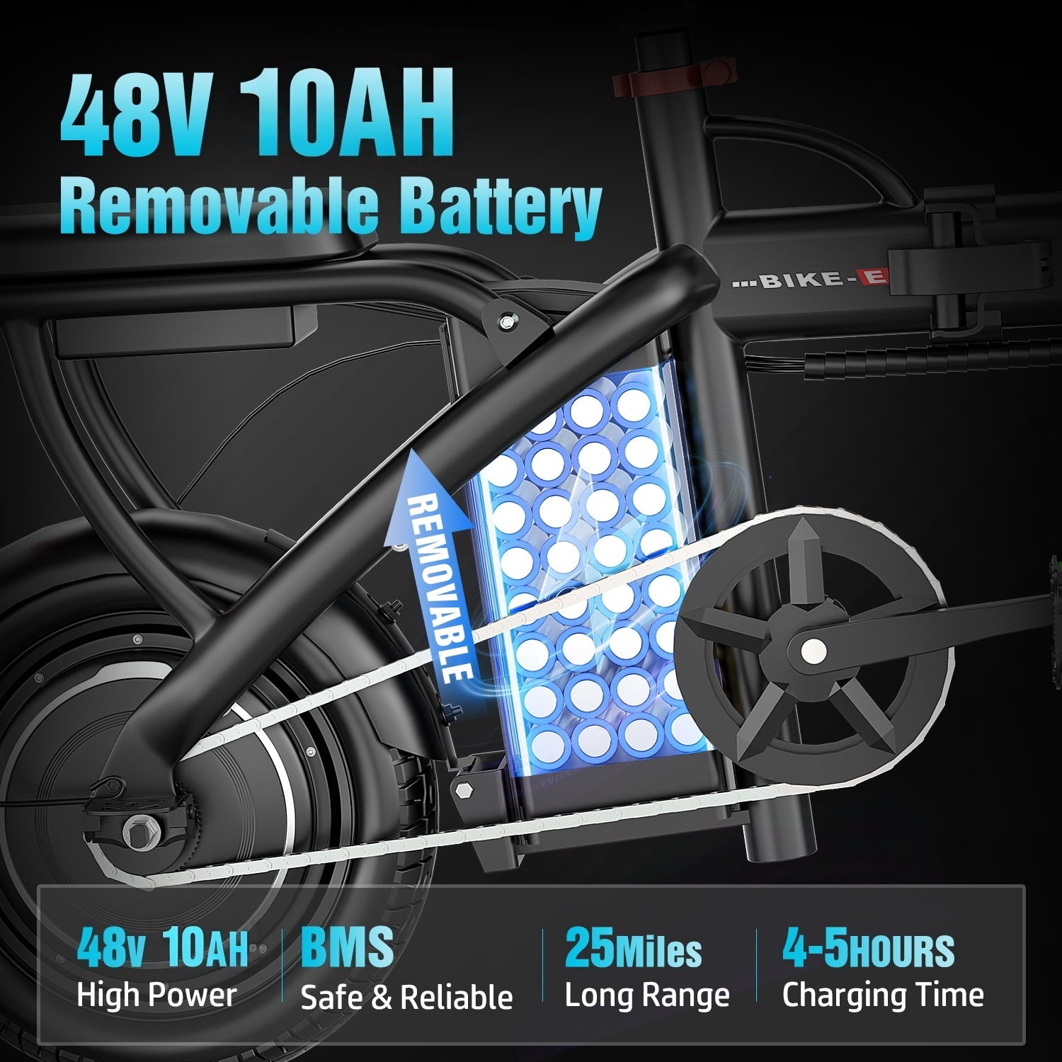 PIKA 750W Foldable Electric Bike for Adults, 48V 10Ah Removable Battery, 14 Ebike, Electric Mini Bike,The range is 25 miles UL 2849 Electric Bikes