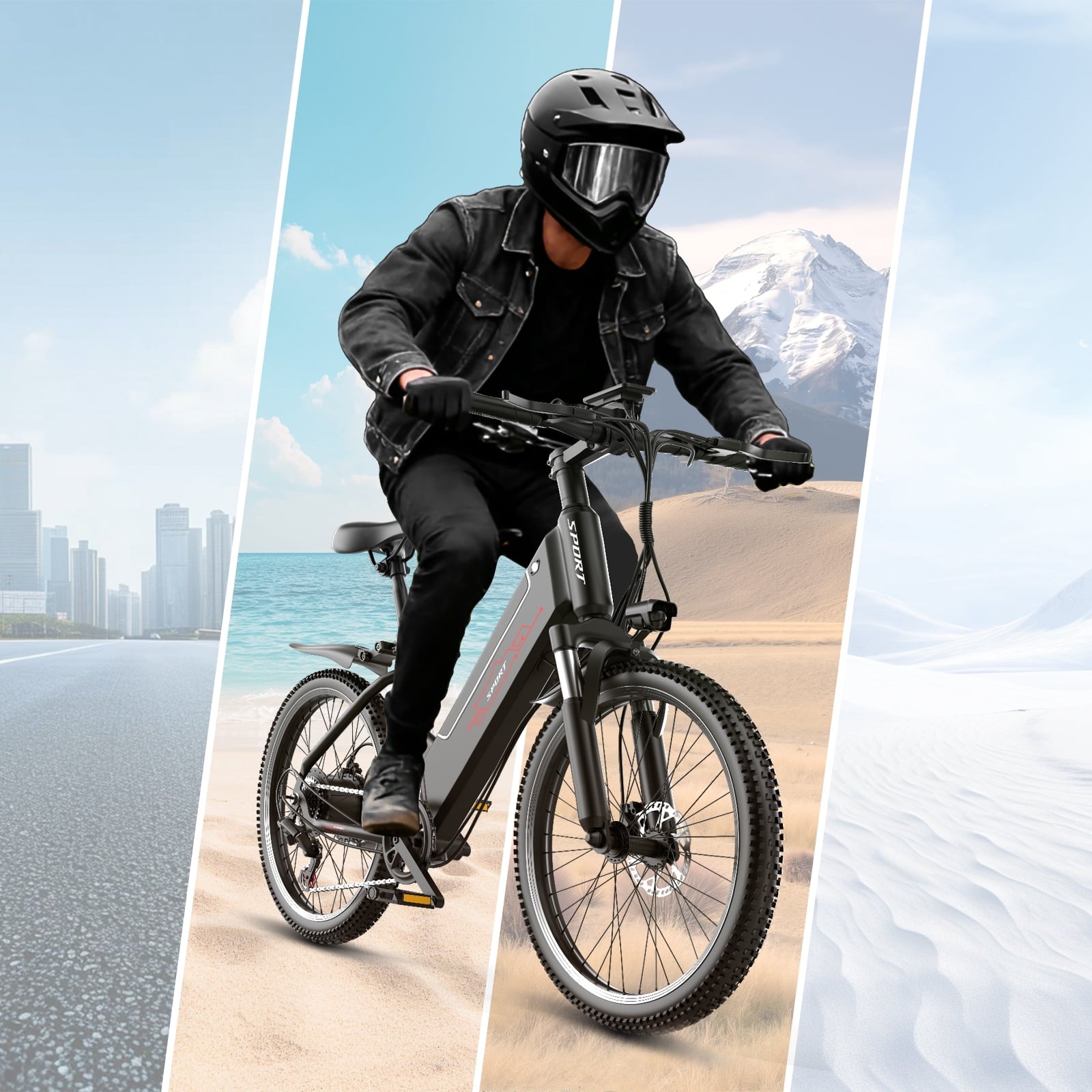 Electric Bike for Adults, 1500W Peak E bike with 48V 12Ah Internal Removable Battery, 26 Electric Bicycle Up to 25MPH, 65 Miles Long Range, 5 Modes & 7 Speeds, Lightweight Cruiser E-bike for Commute Electric Bikes