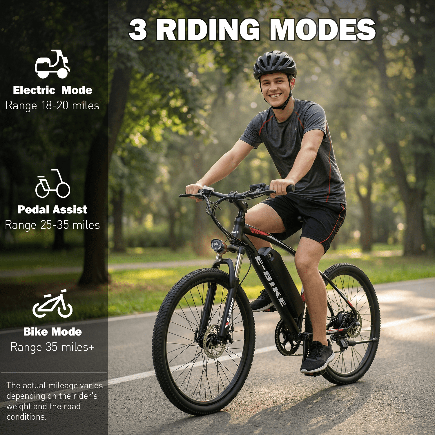 Electric Bike with 749W Brushless Motor, 20MPH, Commuting Electric Mountain Bicycle, Removable Battery, 7-Speed, 26 Tires, Full Suspension, Lightweight Ebike for Teens, 35 Mile Range, UL 2849 Electric Bikes