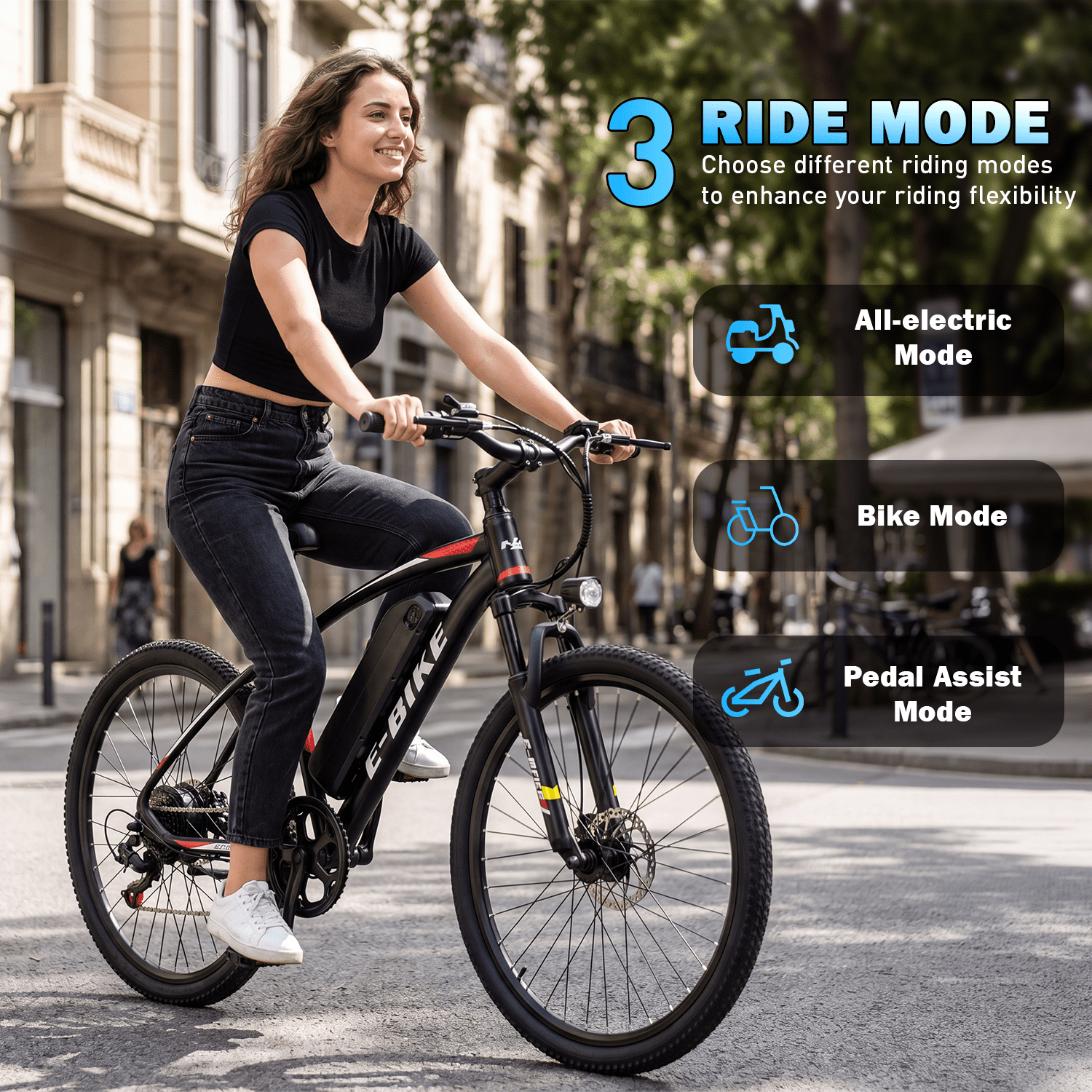 Adults 20MPH Electric Mountain Bicycles,500W Peak 749W Motor, 40 Miles Range,26 Commuting E bike with 432Wh Removable Battery,7 Speeds,UL2849 Certified Electric Bikes