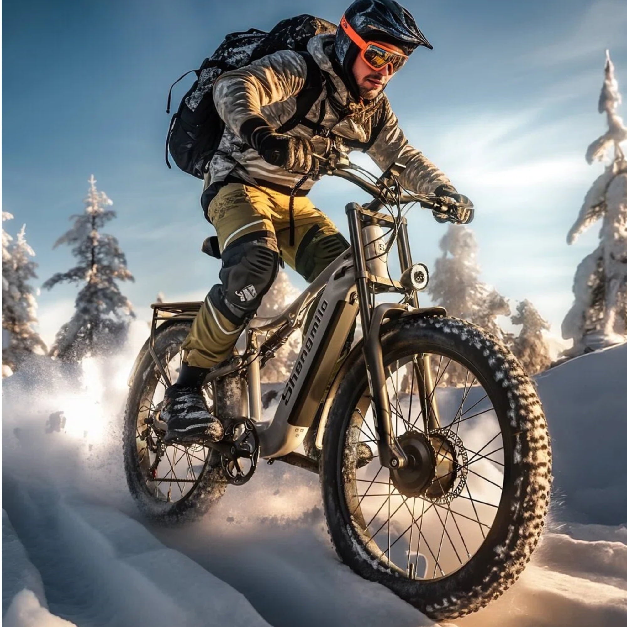 Shengmilo S600 Electric Mountain Bike 48V 1000W Dual Battery Ideal for off-road riding, hydraulic disc brakes, outdoor adventures Aluminum alloy frame, 3.0-inch wide tires Electric Bikes