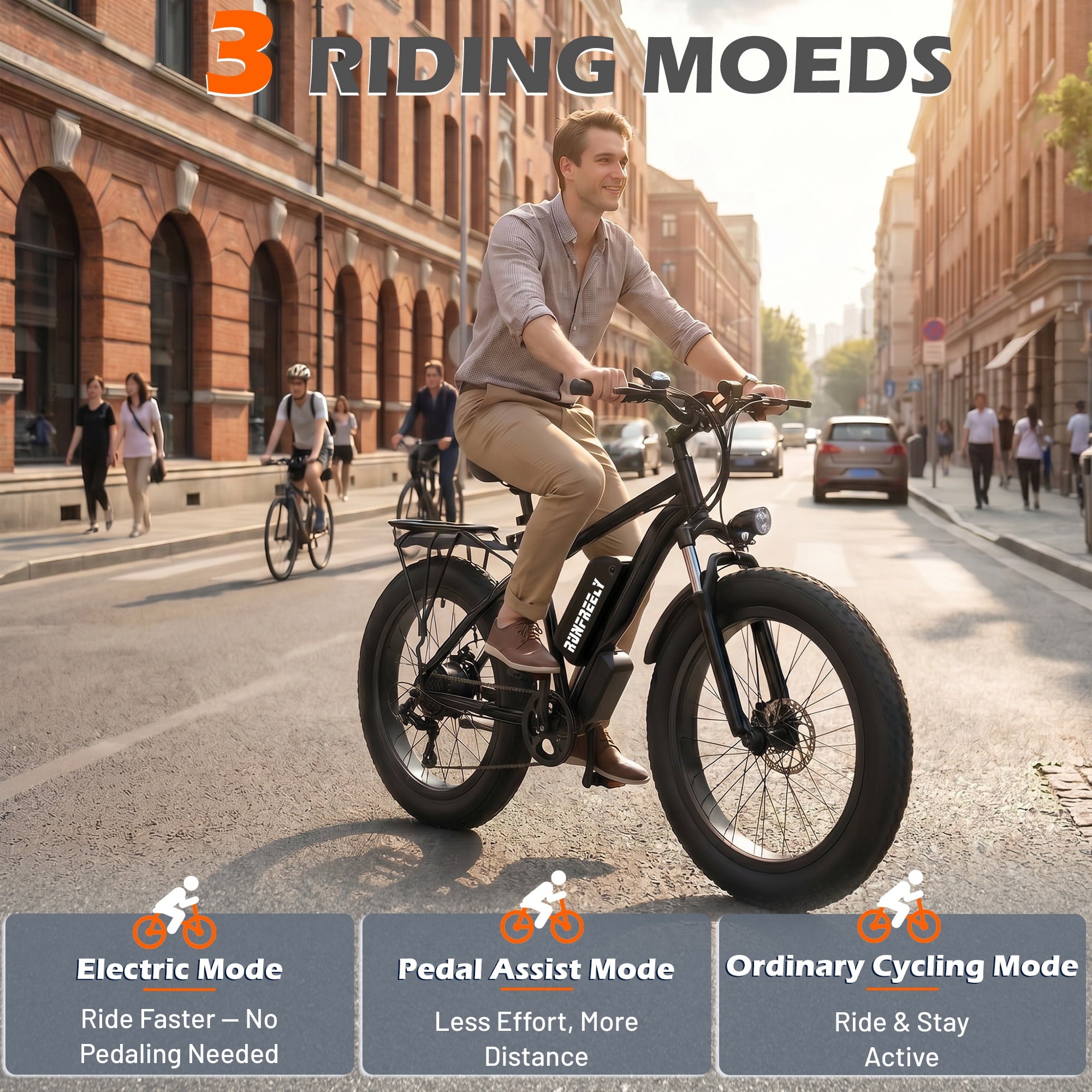 Electric Bike for Adults,1500/3000W Motor, 26 Fat Tire E-Bike with 48V 13AH/32AH Battery, 27/36 MPH Max 62-90 Miles Electric Motorcycle, 7-Speed Electric Mountain Bicycle Electric Bikes